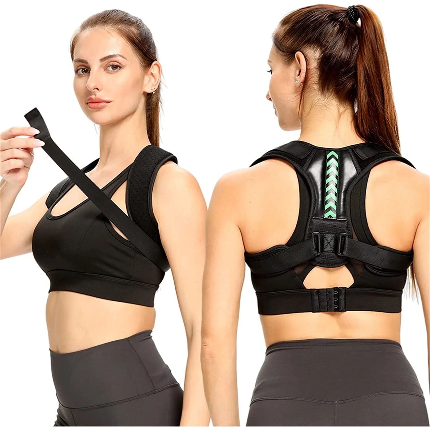 Shoulder Support Adjustable Back Pain Support Posture Corrector Brace Belt Strap