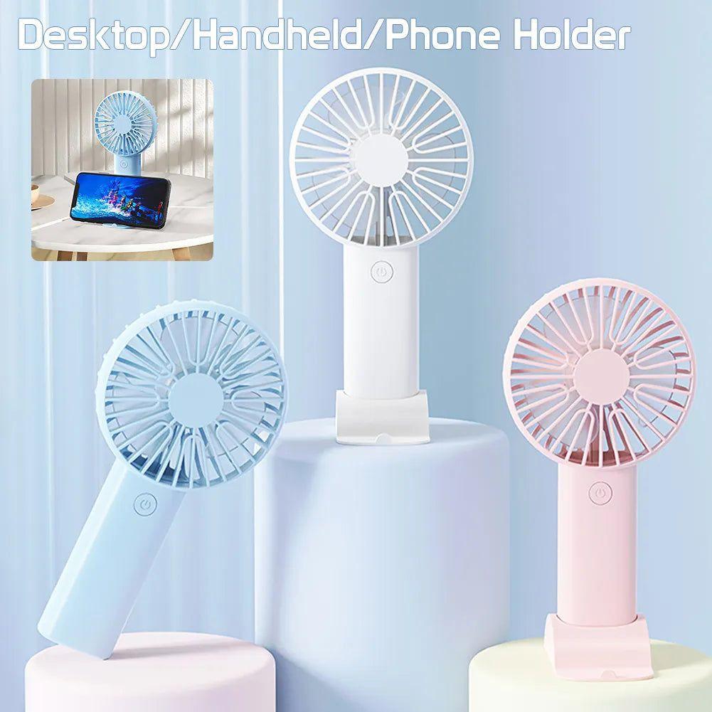 Mini Portable Fans Handheld USB Rechargeable Fan Mini Desktop Air Cooler Outdoor Fan Cooling Travel Hand Fans Ventilation Fan