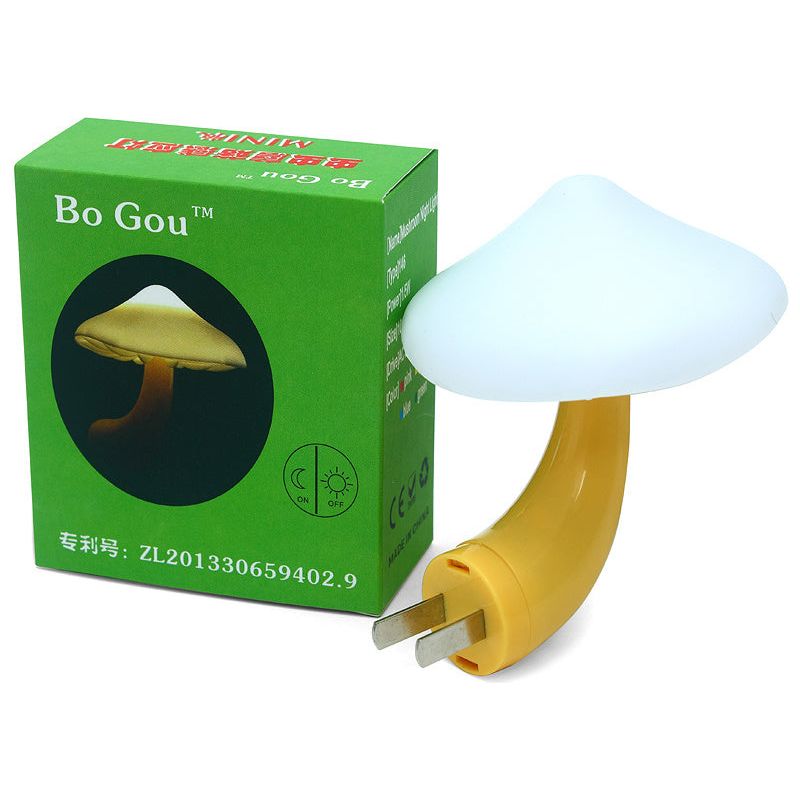 LED Night Lights Mushroom Shape Automatic Sensor Toilet Bedroom Decor Wall Lamps Light-Control Sensor Bedroom Light