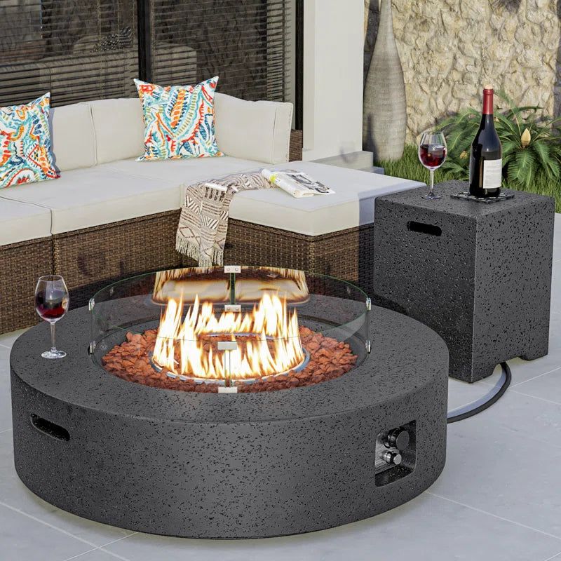 Kinzie Concrete Propane Fire Pit Table