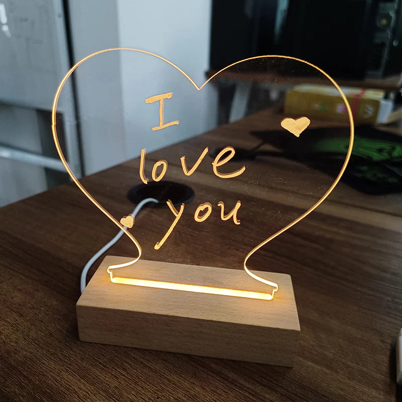 Creative Note Board Creative Led Night Light USB Message Board Holiday Light with Pen Gift for Children Girlfriend Decoration Night Lamp