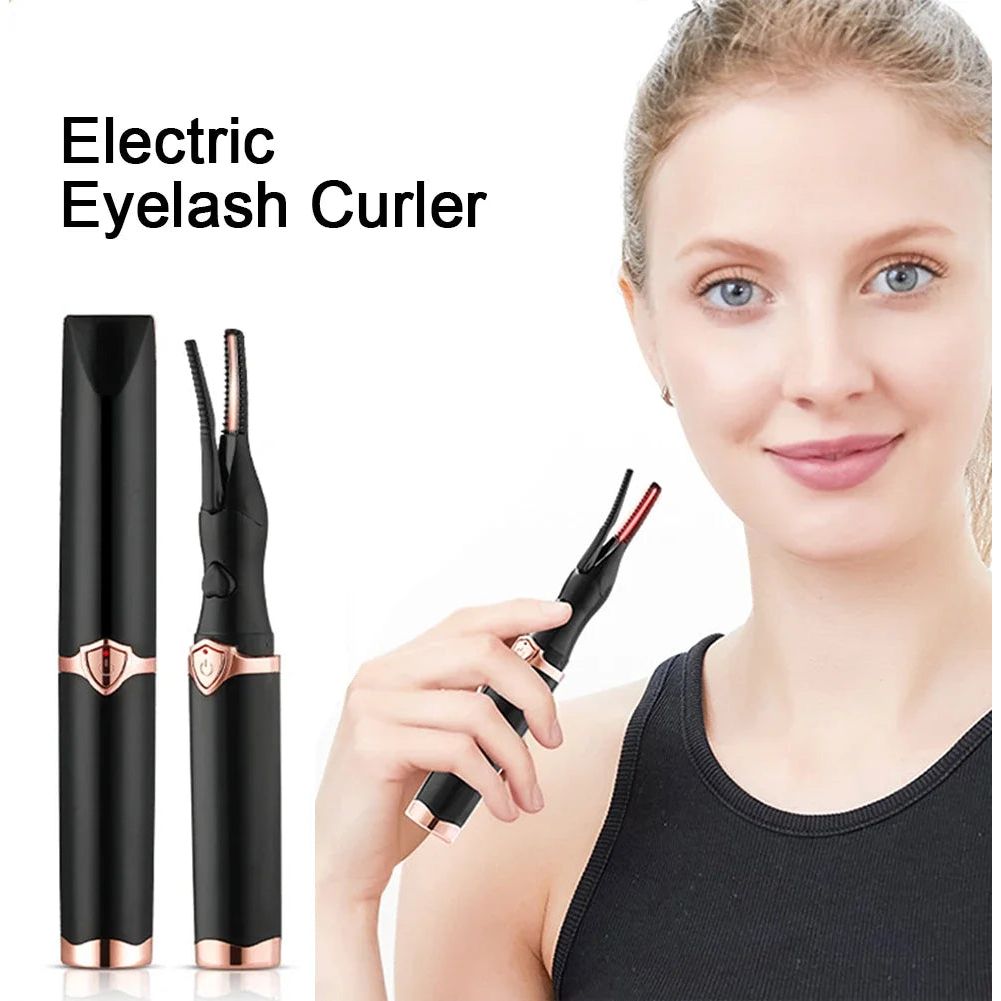 Electric Heated Eyelash Curler USB Rechargeable Eyelashes Curler Quick Heating Natural Eyelash Curler Long Lasting Makeup